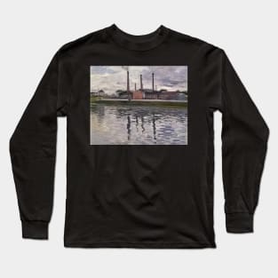 factories at argenteuil - Gustave Caillebotte Long Sleeve T-Shirt